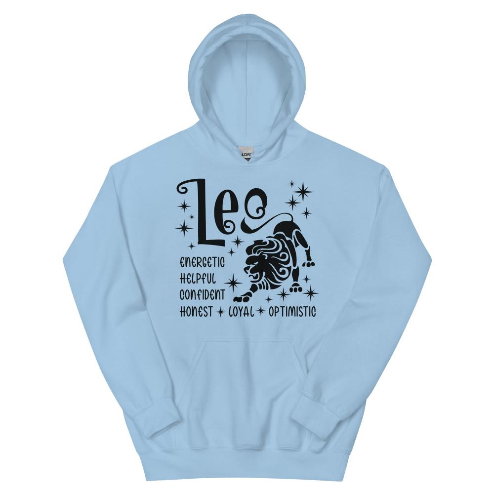 Leo Zodiac Positive Traits Hoodie - Light Blue Color - https://ascensionemporium.net